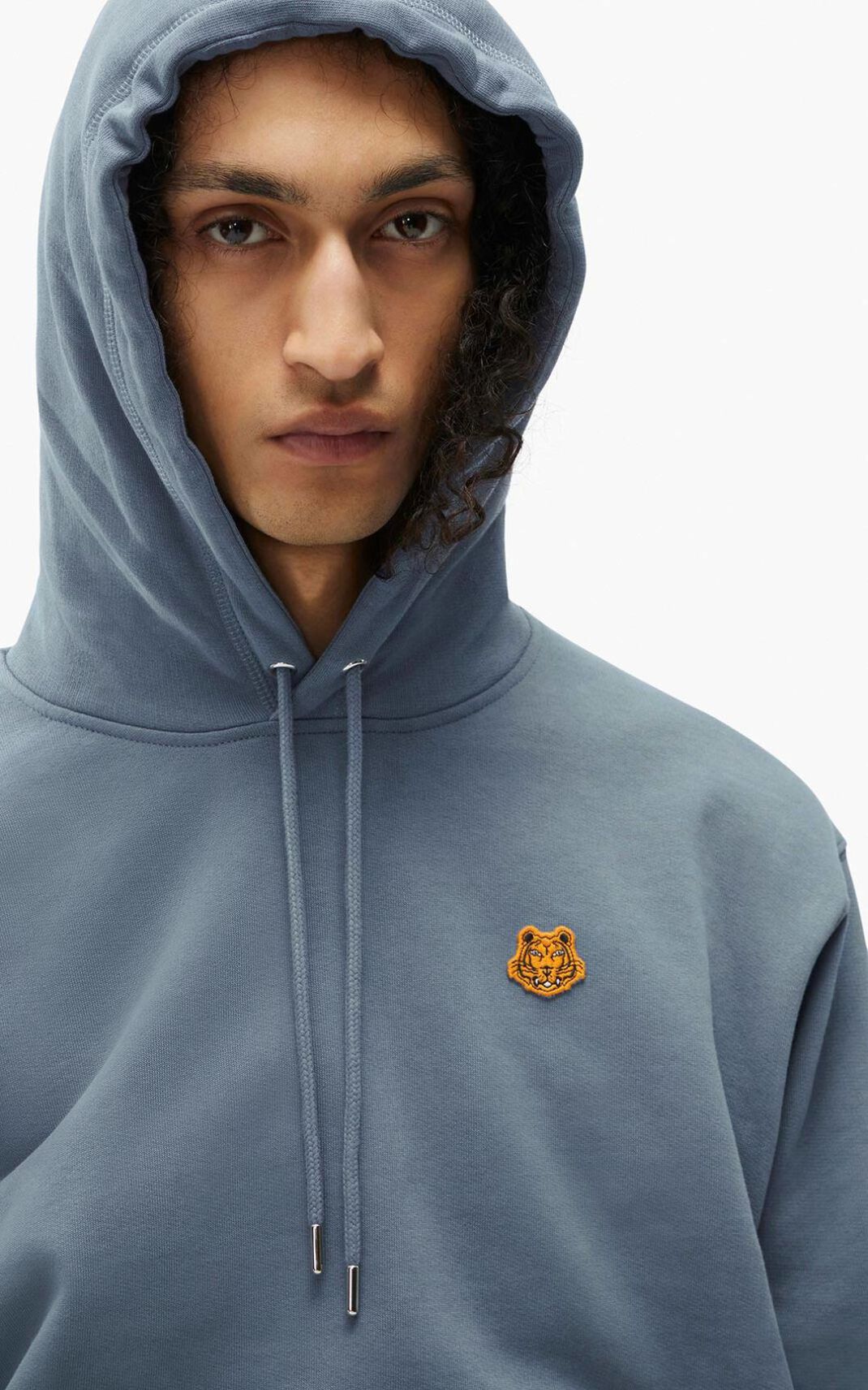 Sweat A Capuche Kenzo Homme Tiger Crest Bleu UACLO-7304